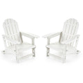 Set of 2 All-Weather Outdoor Kids Patio Seating with Ergonomic Design-White