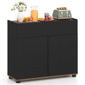 Sideboard Buffet Cabinet with Storage Wooden Kitchen Storage Cabinet-Black