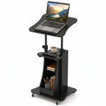 Sit-to-Stand Laptop Desk Cart Height Adjustable with Storage-Black