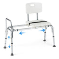 Sliding Tub Transfer Bench, Shower Chair for Disabled and Elderly-White