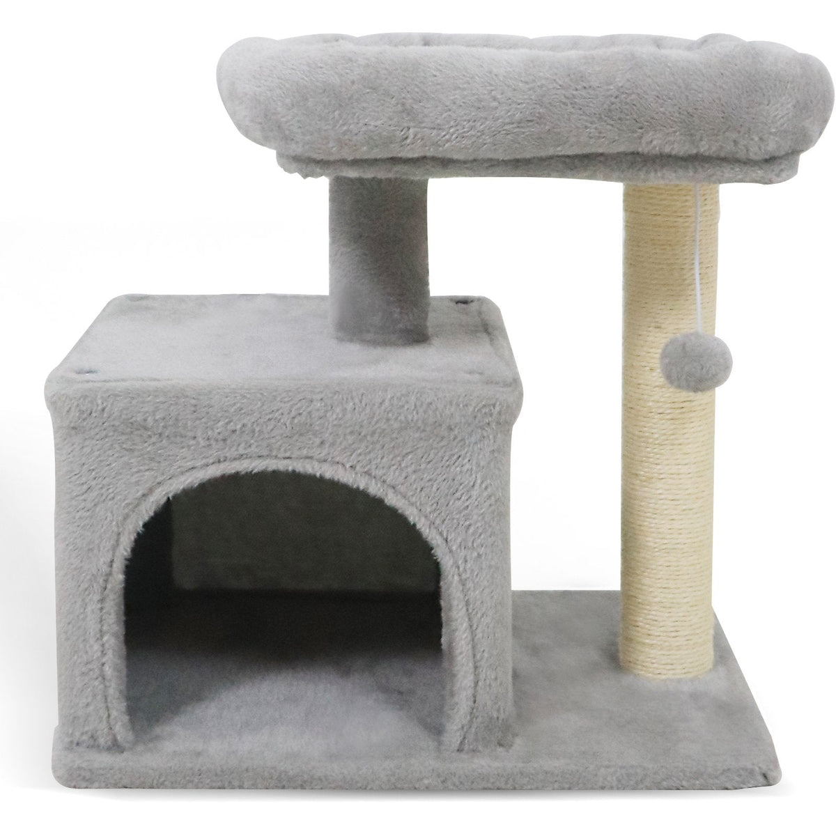 Light Grey Cat Tree 19.5 Inches for Kittens and Older Cats