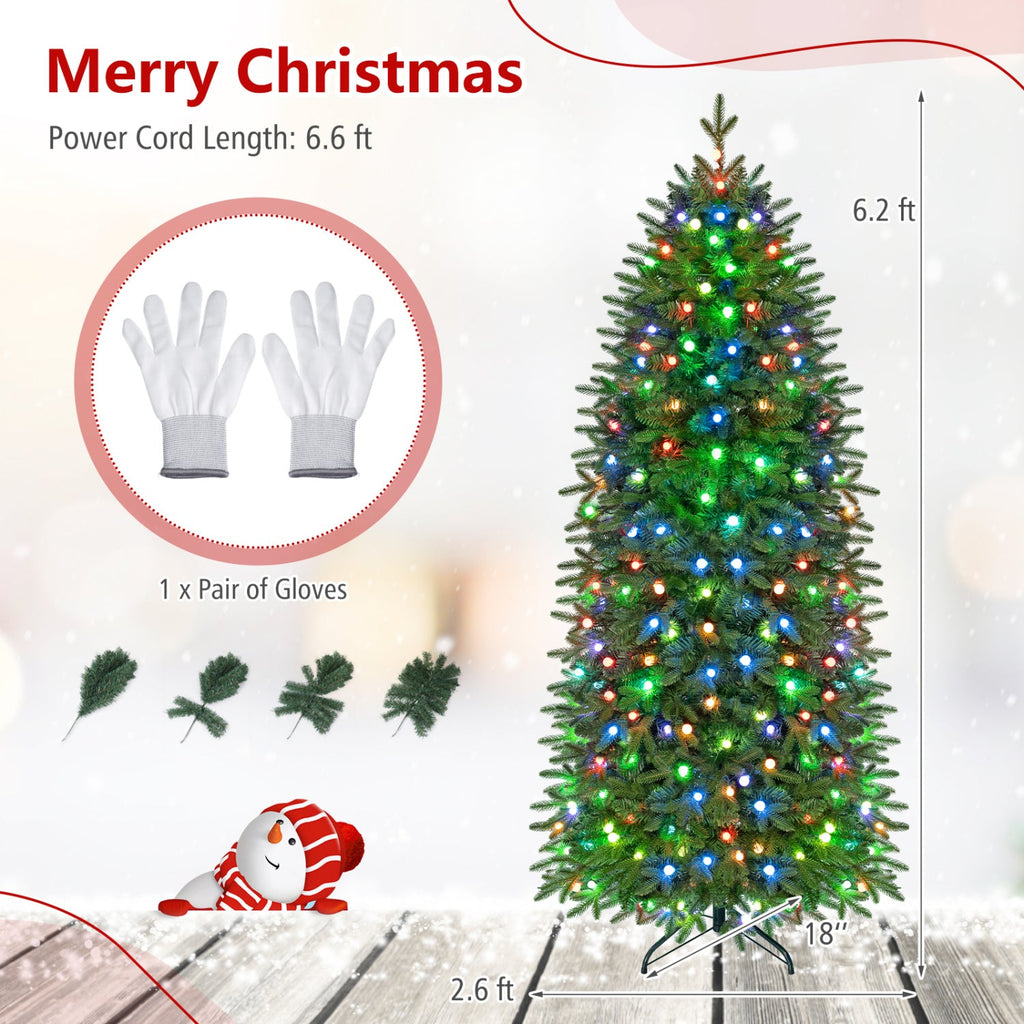 6.2 FT Smart Pencil Christmas Tree, 719 Tips with 220 App Controlled RGB LEDs