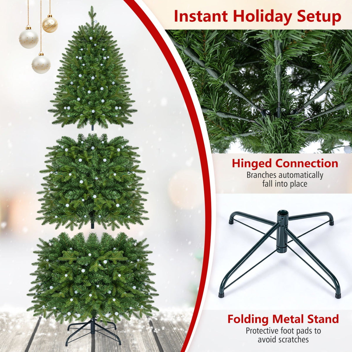6.2 FT Smart Pencil Christmas Tree, 719 Tips with 220 App Controlled RGB LEDs