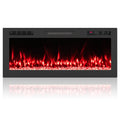 Smart WiFi Electric Fireplace Wall Mounted & Recessed 750W/1500W Heater-42 Inch