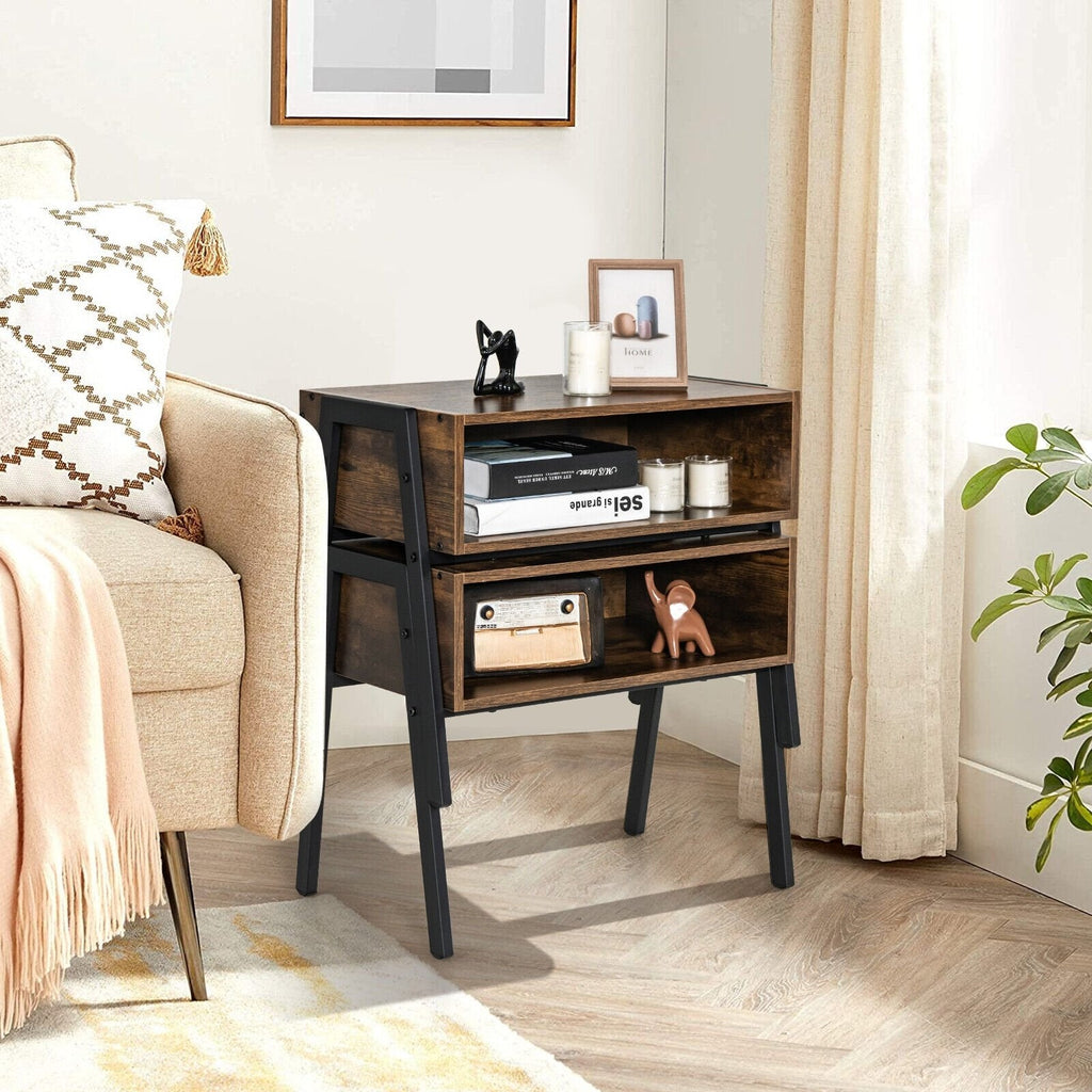Stackable Night Stand and Accent Table with Metal Frame