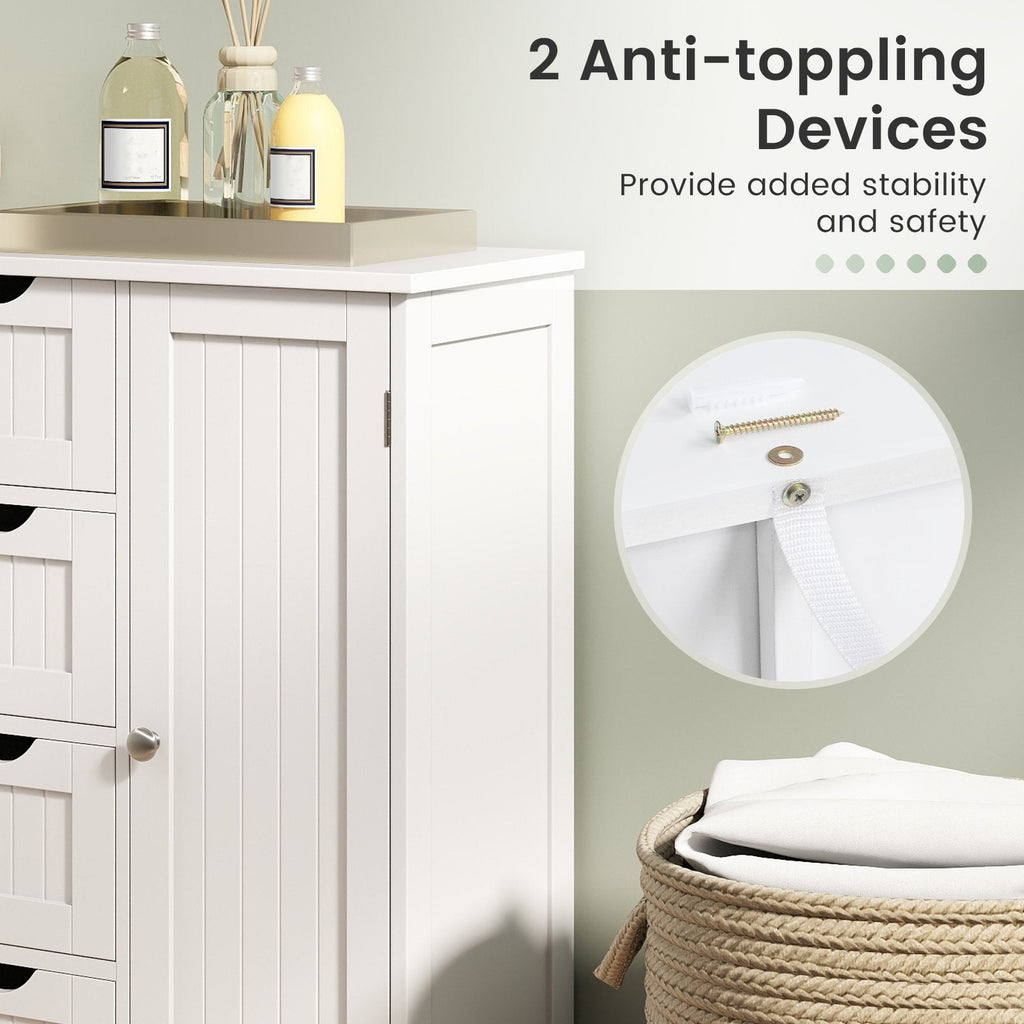 Standing Indoor Wooden Cabinet with 4 Drawers-White