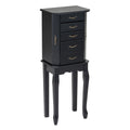 Standing Jewelry Box with 4 Drawers and 2 Side Doors-Black