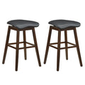 Set of 2 Backless Swivel Saddle Stools in Black PVC, 31 Inch Seat