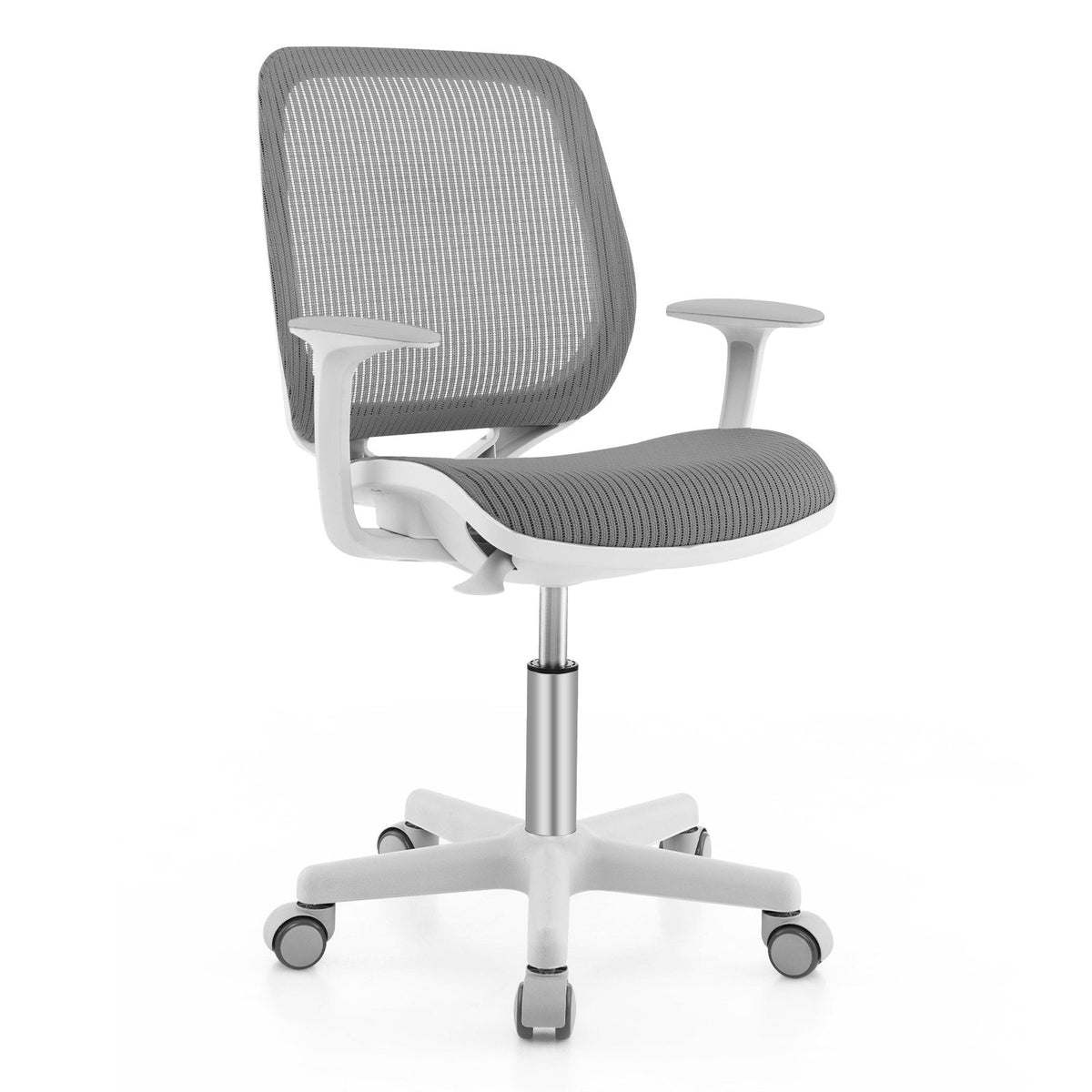 Swivel Mesh Children Computer Chair with Adjustable Height-Gray