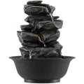 Tabletop Water Fountain with LED Light Indoor Desktop Cascading Water Feature