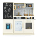 Toddler Pretend Play Kitchen for Boys and Girls 3-6 Years Old-Cream White