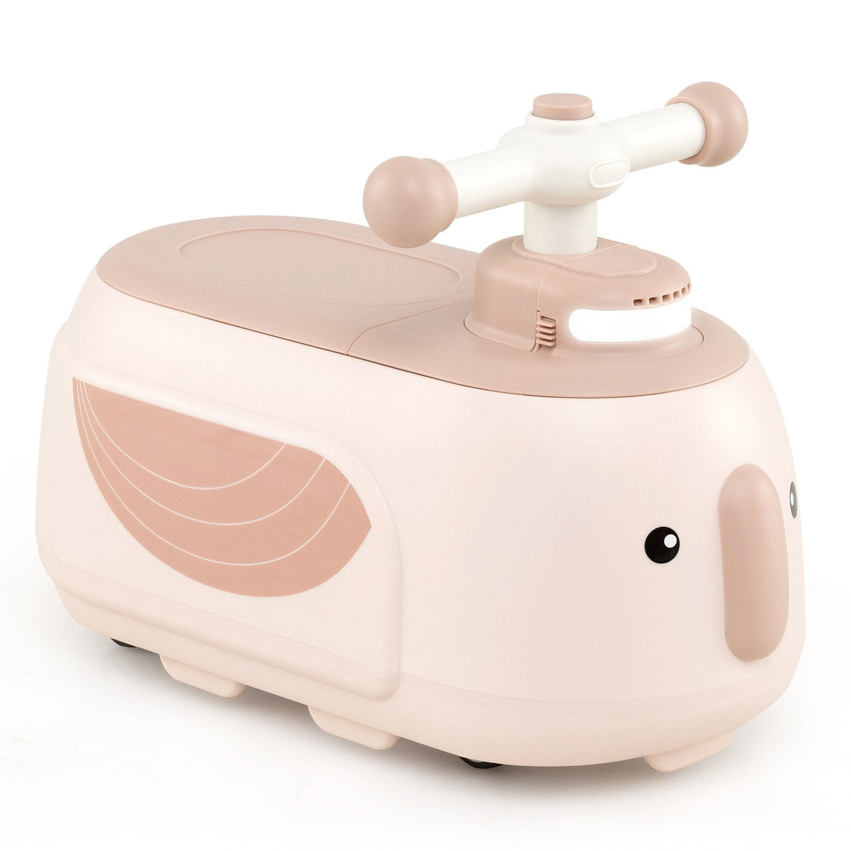 Toddler Ride on Toy with Trailer and Light Music-Beige