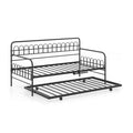 Twin Daybed with Curved Backrest and Armrests-Black