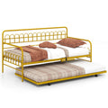 Twin Daybed with Curved Backrest and Armrests-Gold