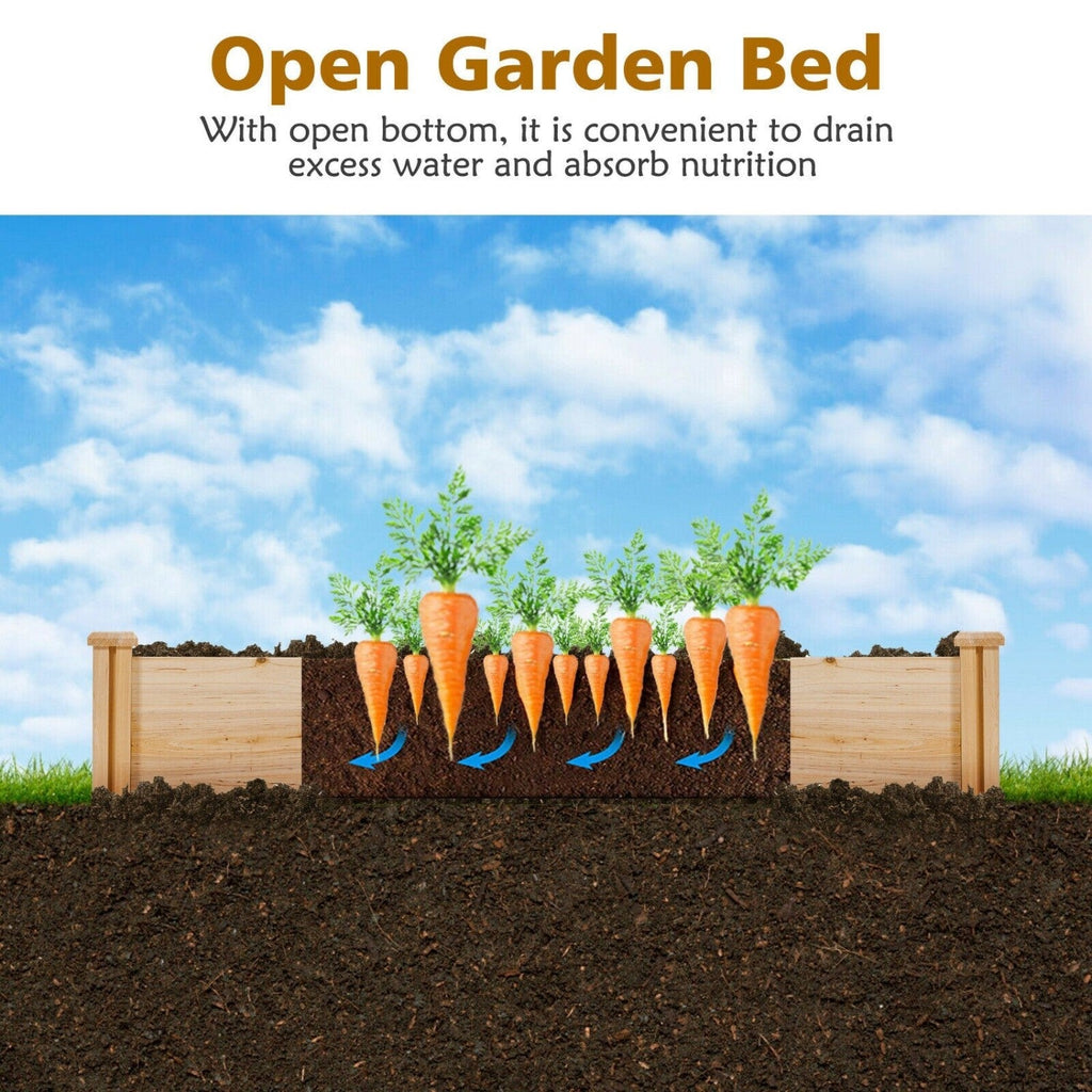 U-Shaped Wooden Garden Raised Bed for Backyard and Patio-Natural