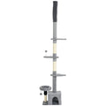 Floor to Ceiling Cat Tree, 4 Tiers Tall Kitty Climbing Tower with Scratching Post, Adjustable Height 87-100"