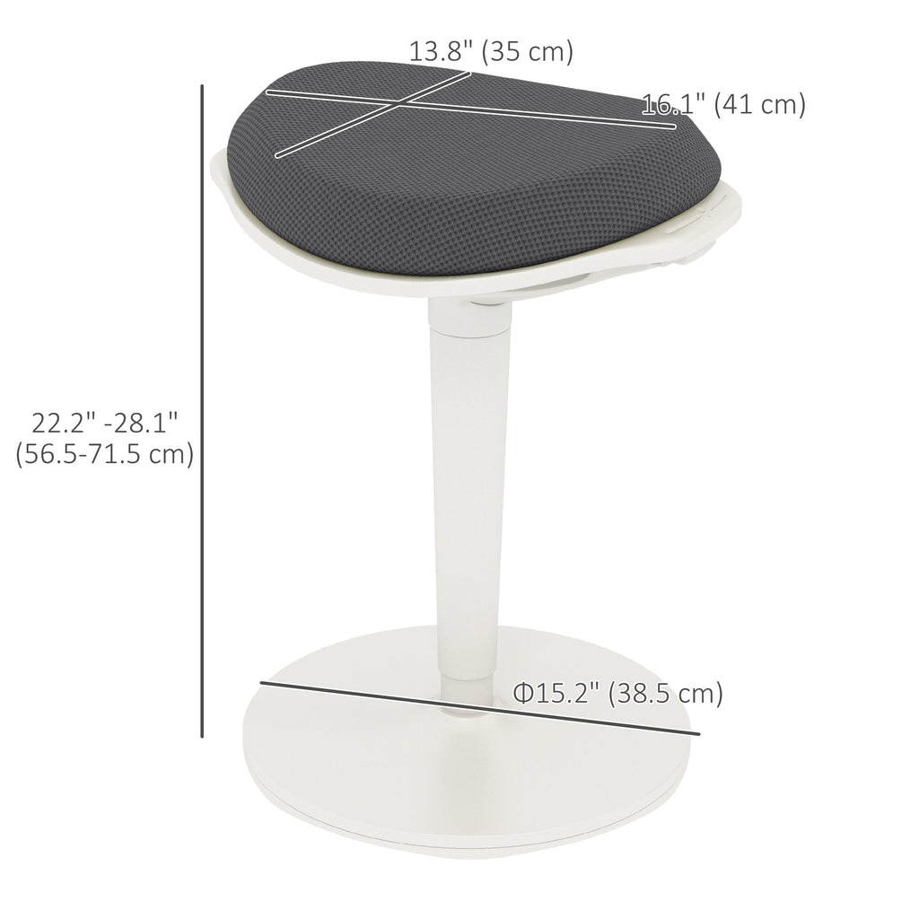 Standing Desk Stool, Ergonomic Wobble Chair, Adjustable Leaning Stool for Office Desks, with Rocking Motion, Black