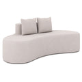 76.5 in Curved Sofa in Grey with a Low Back, 2 Zipped Pillows and No Assembly
