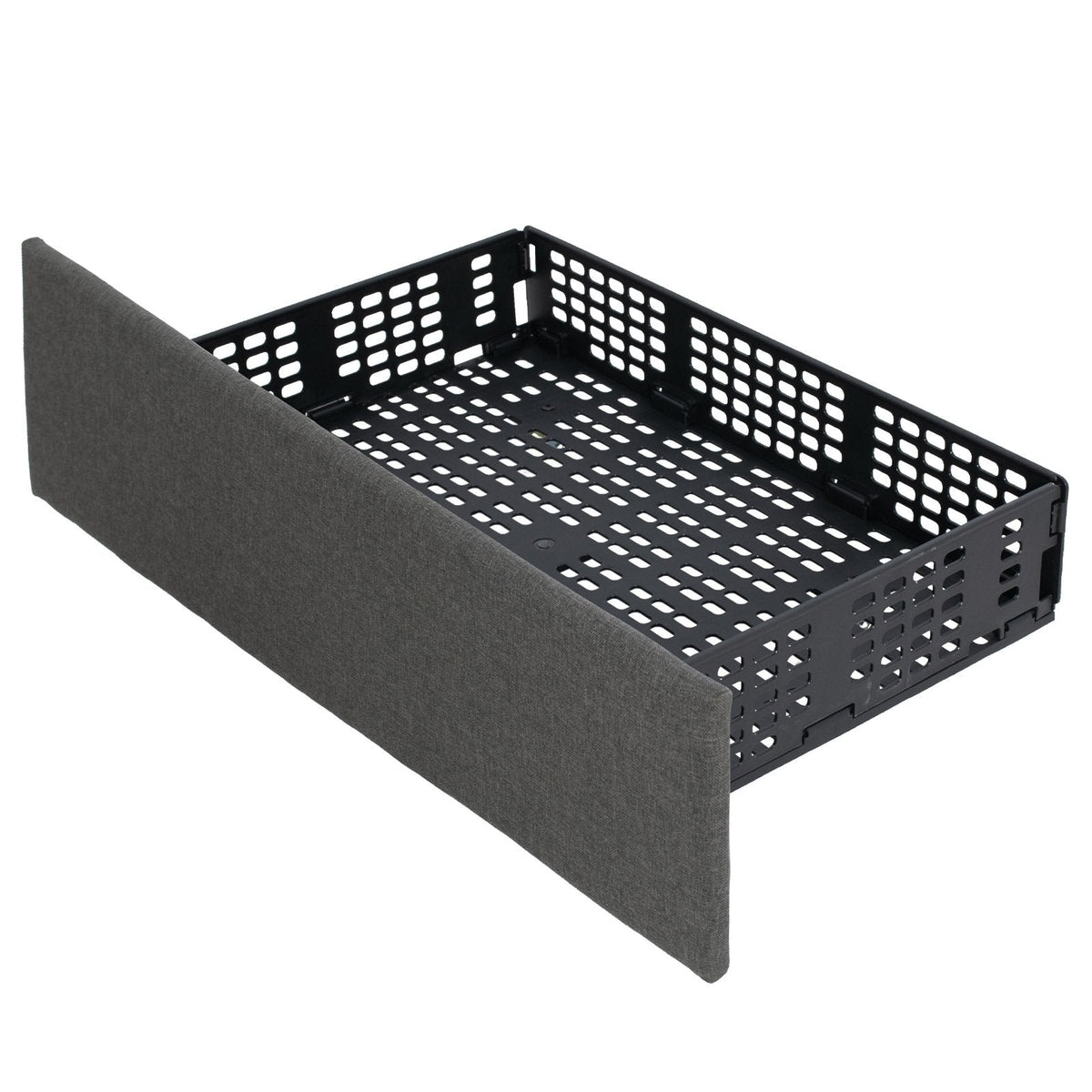 Queen Upholstered LED Bed with 4 Rolling Drawers and Charging Station