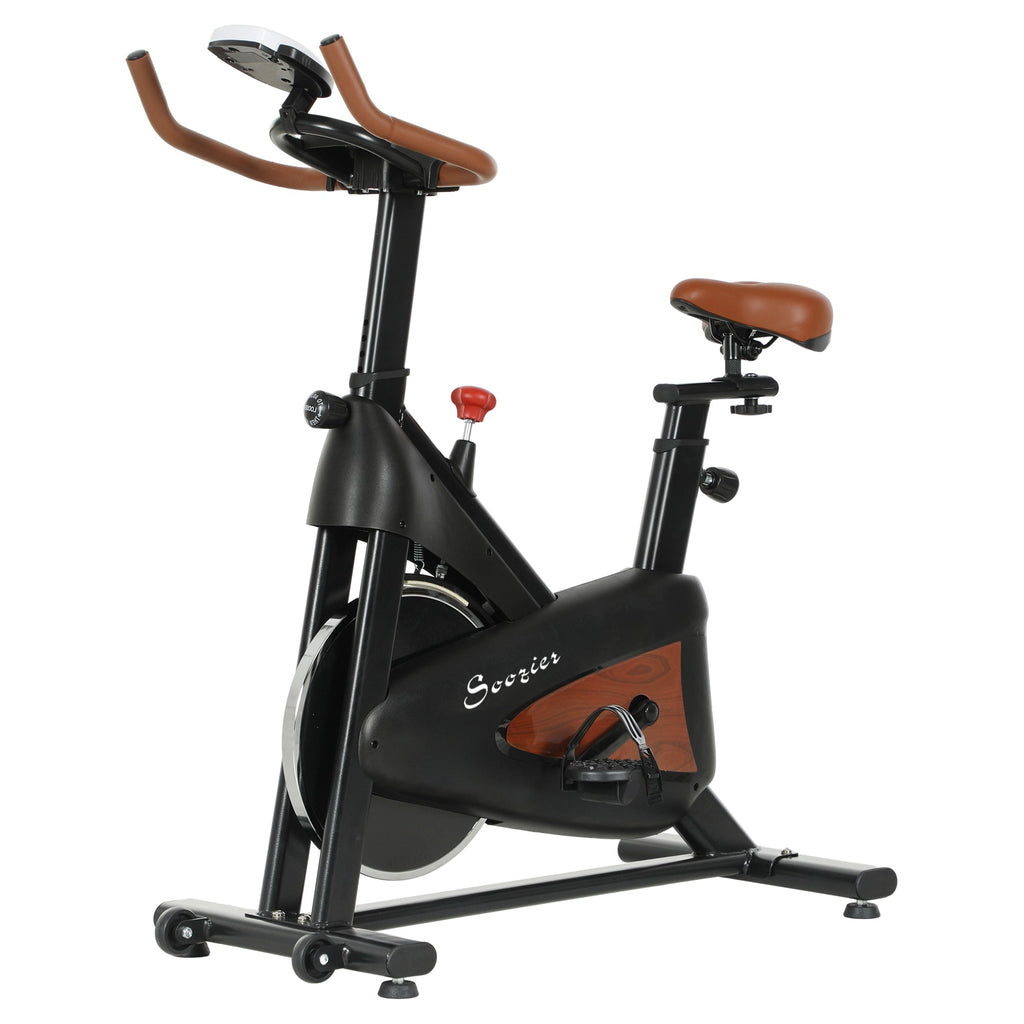 Quiet Stationary Exercise Bike with Adjustable Resistance, Seat, Black