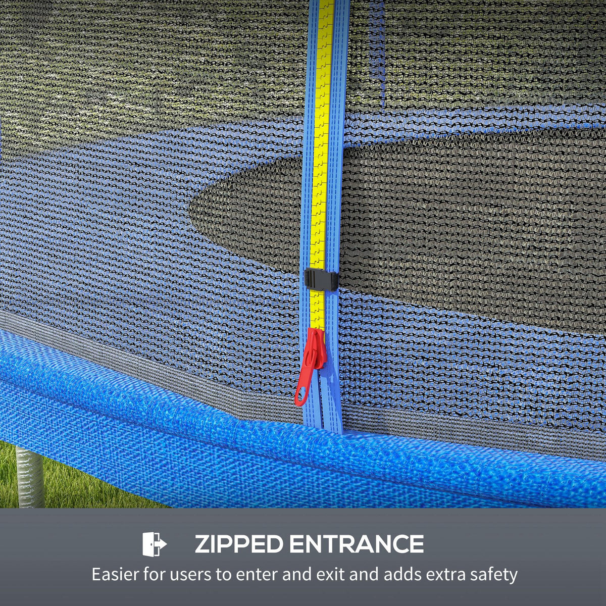 Trampoline Net Enclosure, Trampoline Netting Replacement with Zippered Entrance for 12ft Round Trampoline