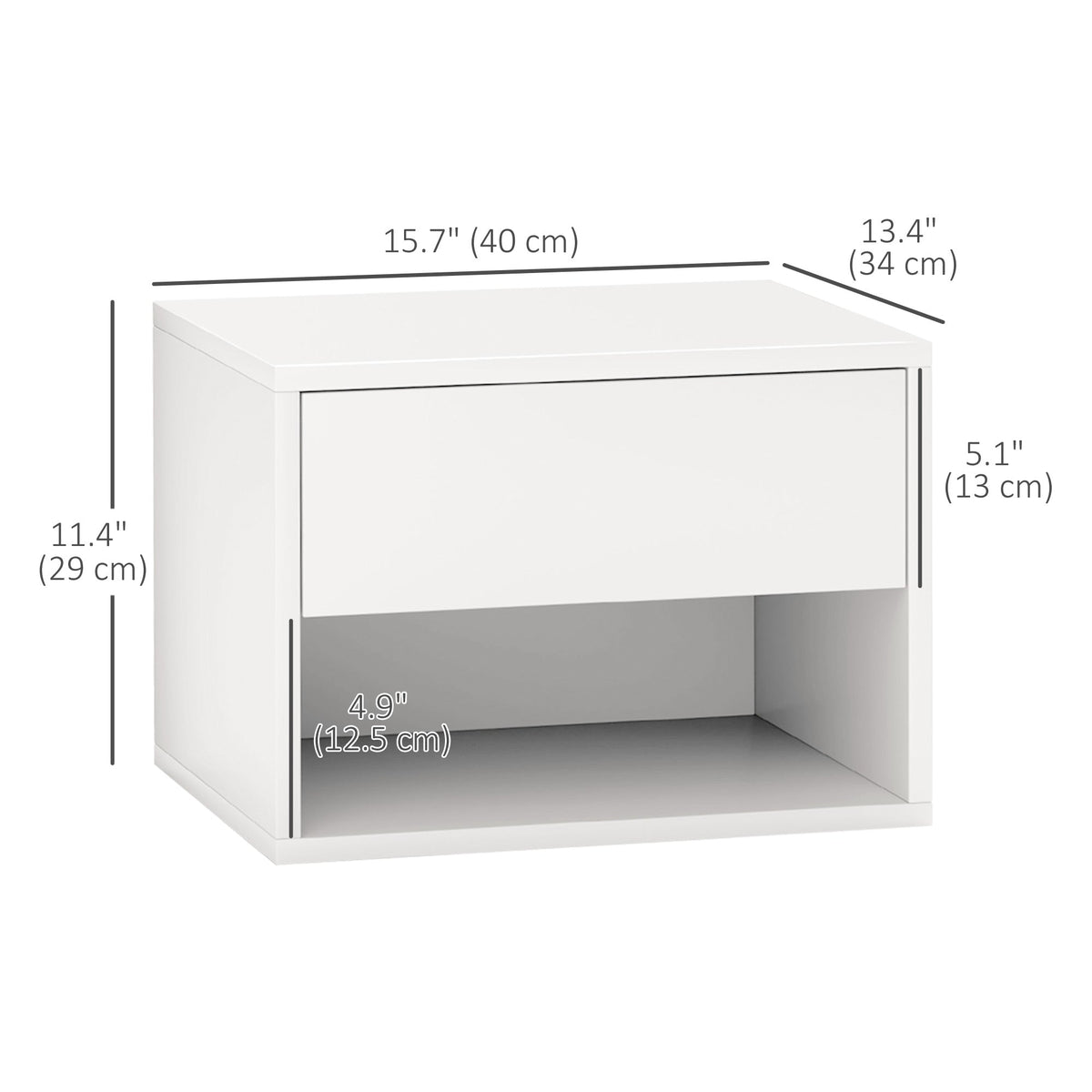 Floating Nightstand Set of 2, Wall Mounted Bedside Table with Drawer for Bedroom Black