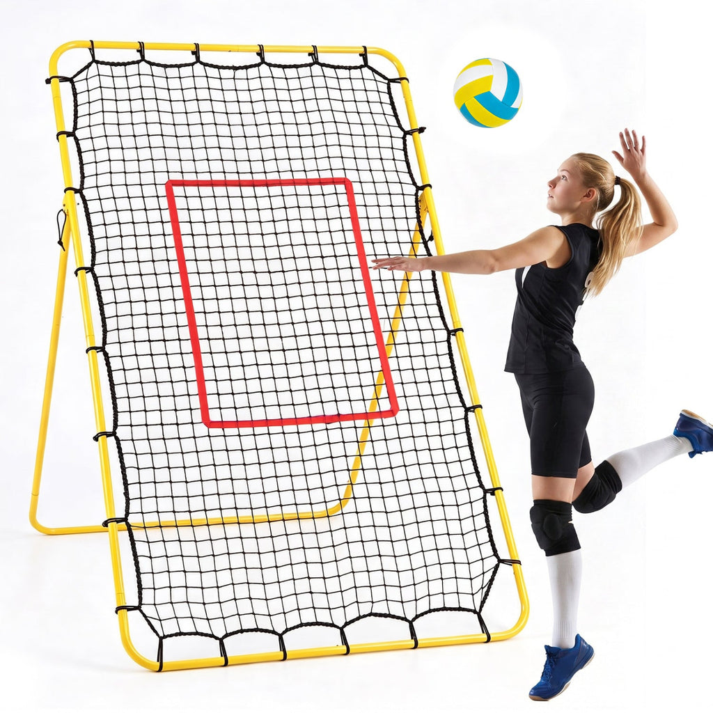 Volleyball Rebounder Net with 4 Adjustable Angles for Bumping and Spiking