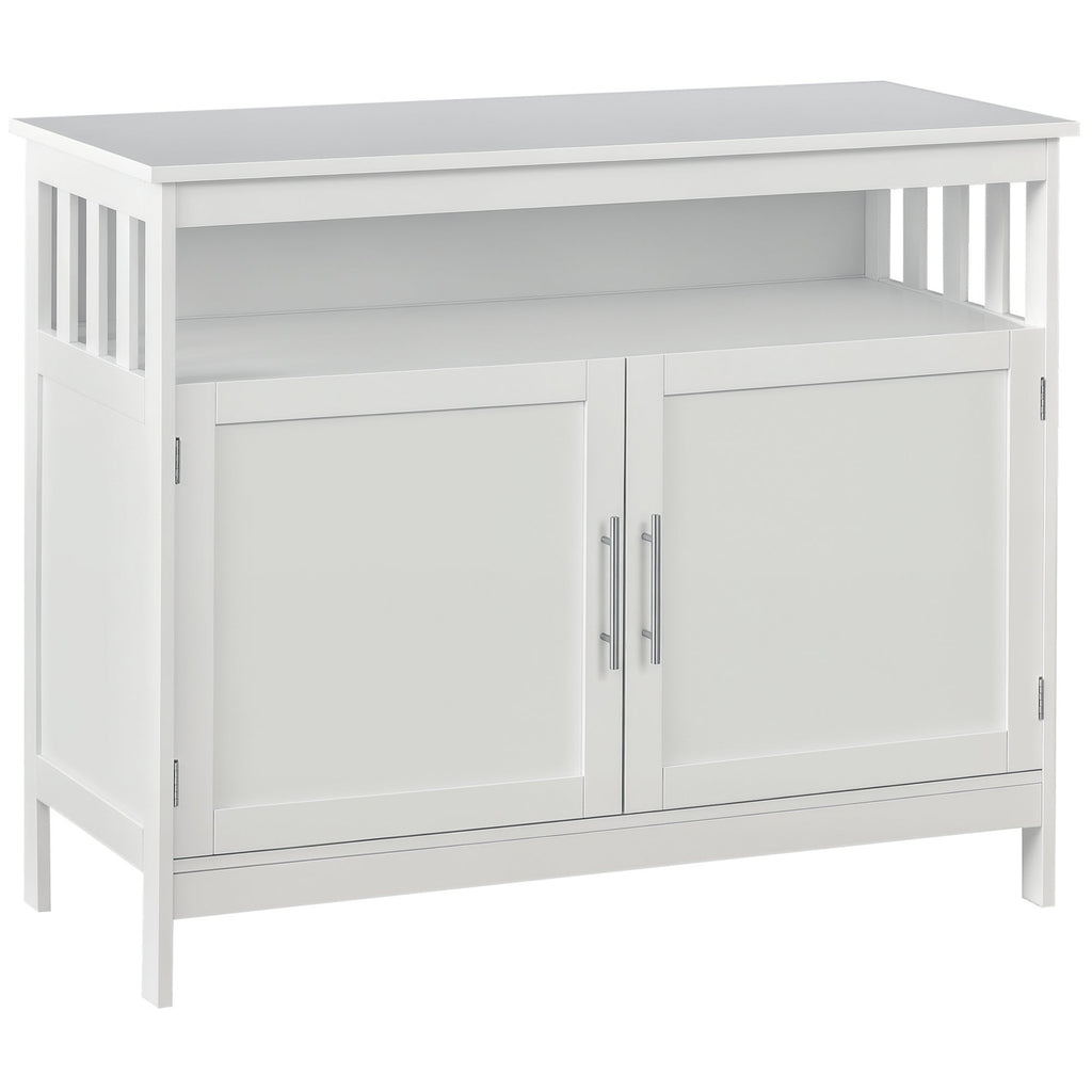 Kitchen Sideboard, Buffet Cabinet, Wooden Storage Console Table with 2-Level Cabinet and Open Shelf, Black