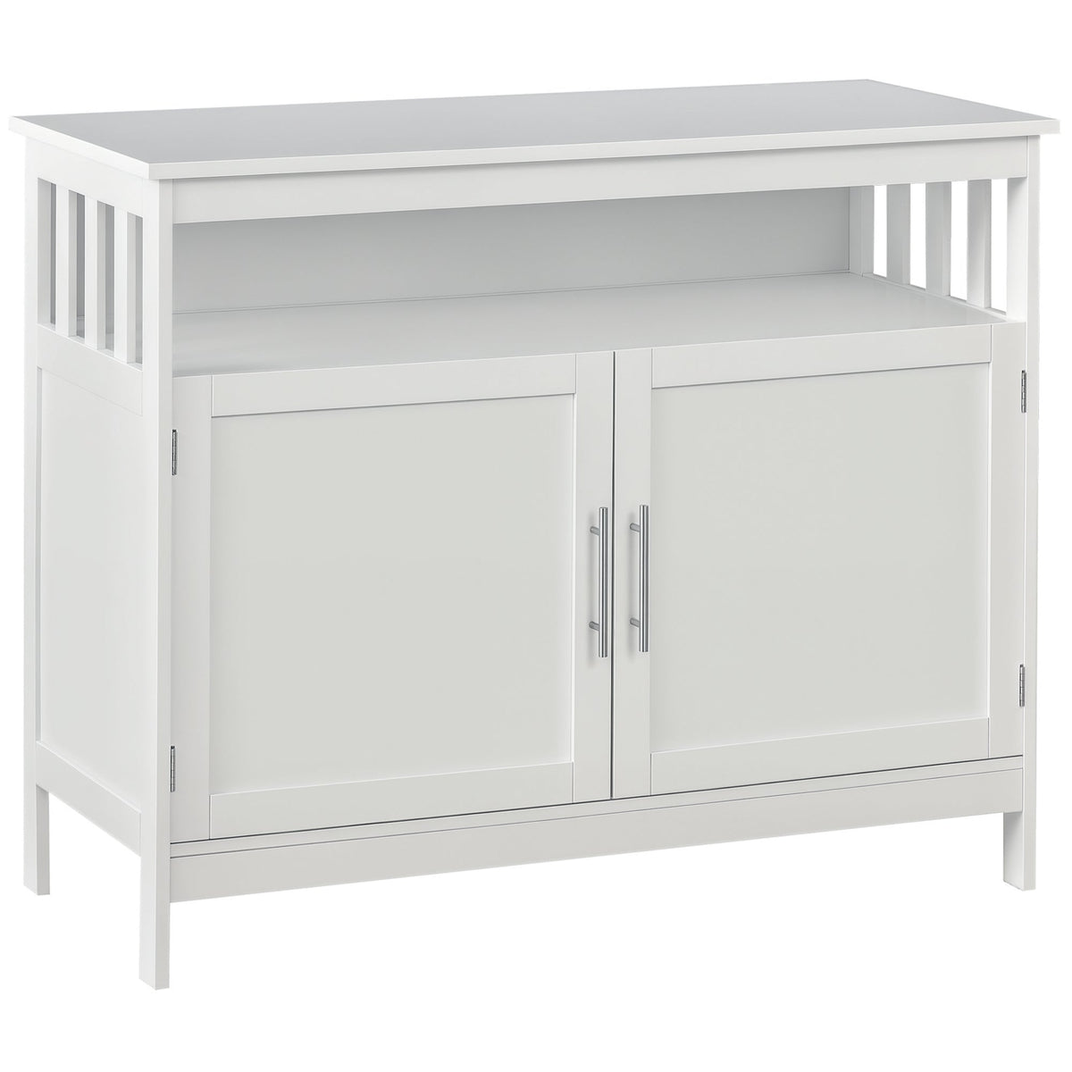 Kitchen Sideboard, Buffet Cabinet, Wooden Storage Console Table with 2-Level Cabinet and Open Shelf, Black