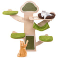 Green Wall Mounted Cat Shelf Set with Hammock, Bed and Five Levels