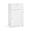 Single Door Bathroom Cabinet with Adjustable Shelf and Drawer-White