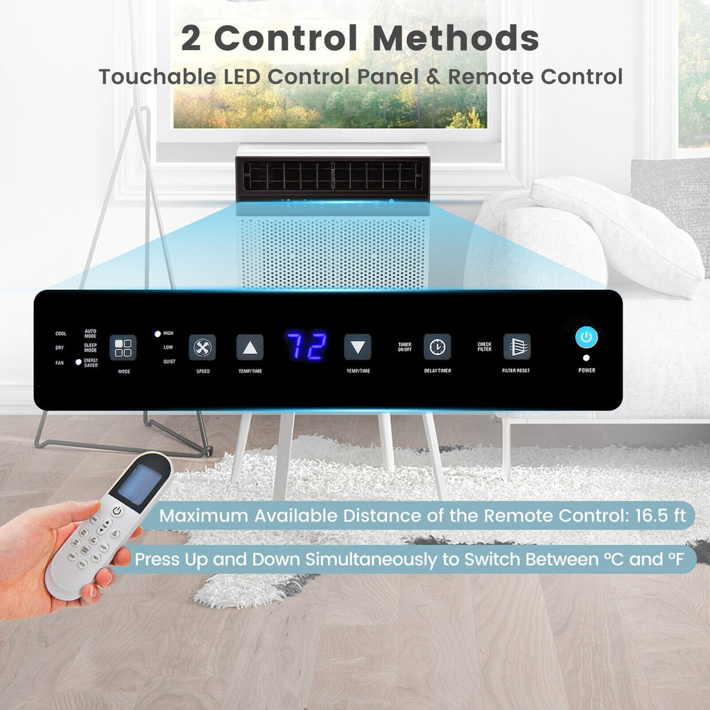 10000 BTU Window Air Conditioner with Remote and LED Control Panel, 250 sq ft, 42 dB