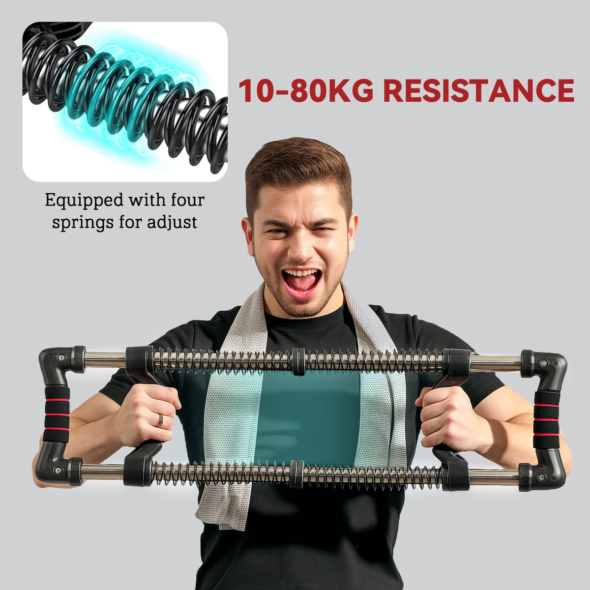 Chest Expander, Spring Chest Exerciser with 22-110 lbs Resistance for Men and Women Home Gym, Office or Travel