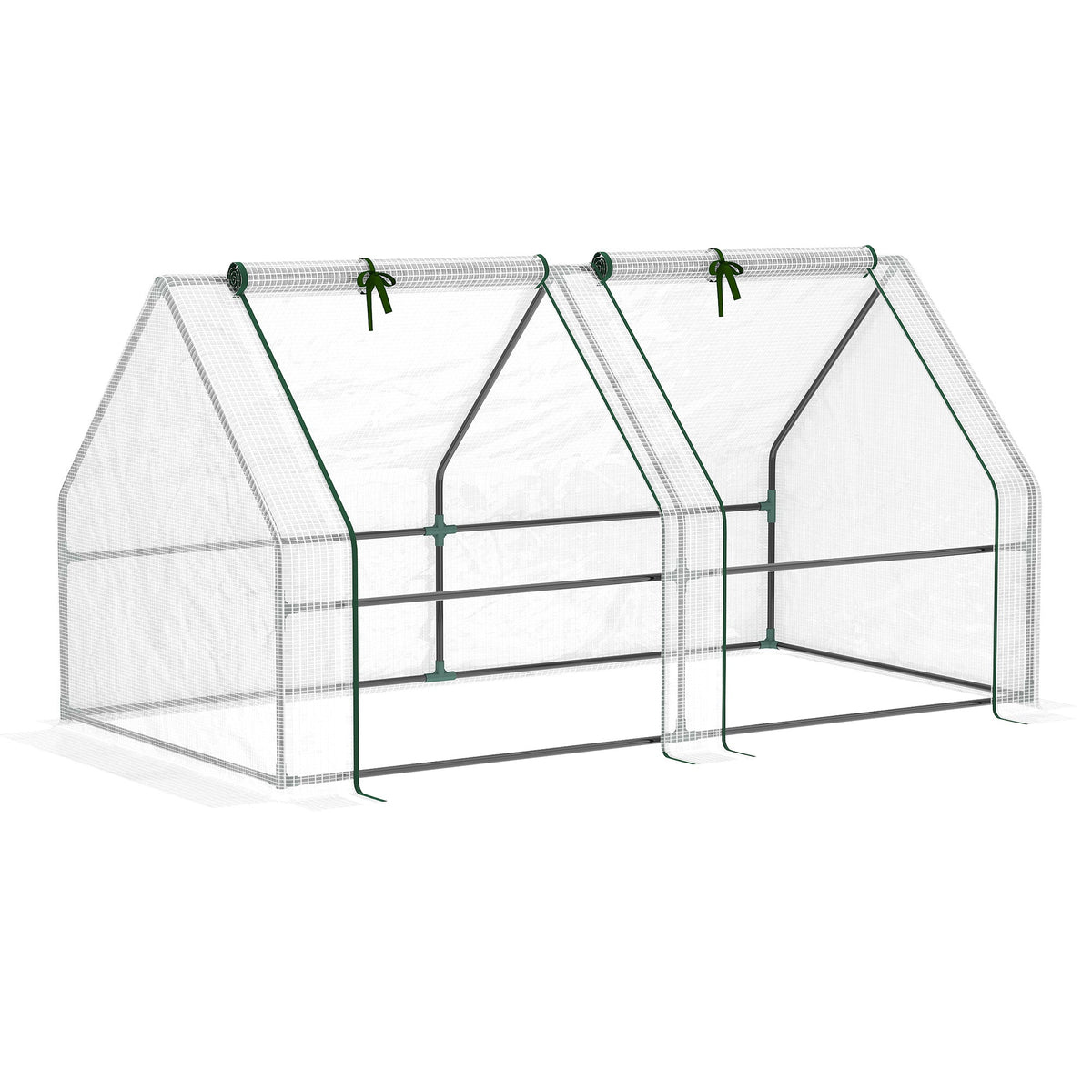 Portable Mini Greenhouse Tunnel Growing Tent Plants Flower Warm House w/ Zippered Roll-up Doors, Clear