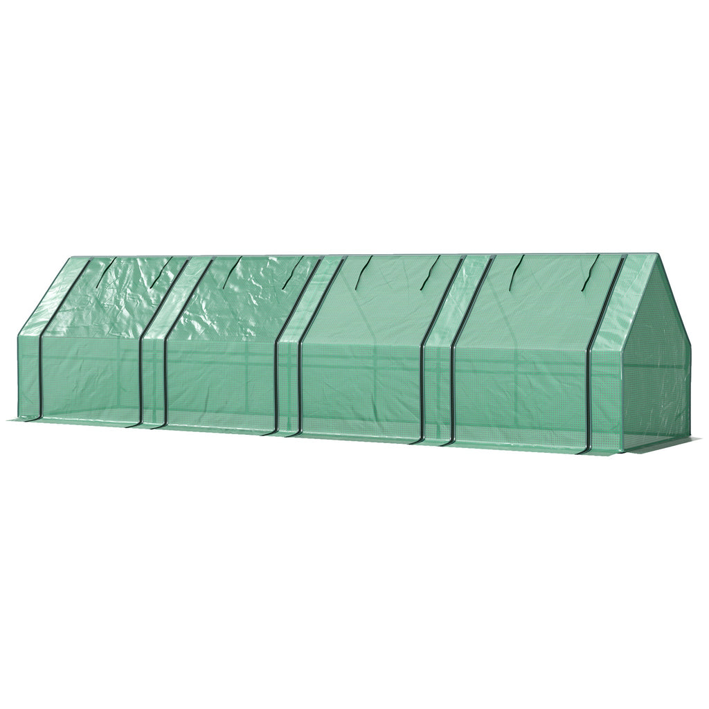 Portable Mini Greenhouse Tunnel Growing Tent Plants Flower Warm House w/ Zippered Roll-up Doors, Clear