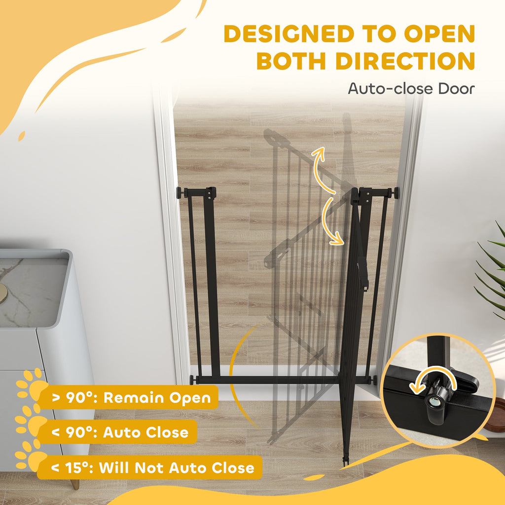 41" Easy Open Indoor Dog Gates for Doorways, House, Stair - Black